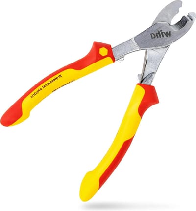 Elektrische Kabeltang - Draadknipper Tang - Snoeren Doorsnijden - Geïsoleerd tot 1000V - 180 mm - Rood/Geel