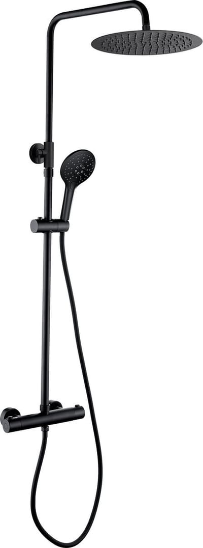 Doucheset Opbouw Compleet - Regendouche Rond 25cm Ø - Sedal Binnenwerk - Thermostaatkraan - RVS & Messing - Design - Zeer Hoge Kwaliteit