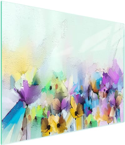 TMK ArtDeko - Snijplank Serie - Glazen Snijplank - 52x30 cm - Kleur Kwiaty