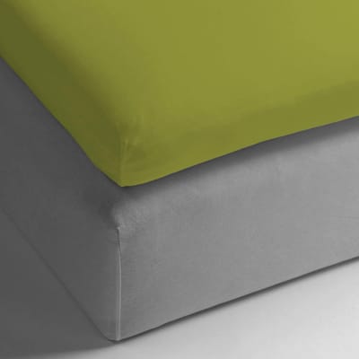 HnL Living - Hoeslaken - Topper - Katoen Perkal - 200 x 220 cm - Groen