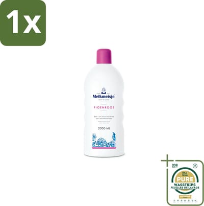 1 x Melkmeisje Bad en Douche Crème Pioenroos 2000 ml- Douchecrème - Melkproteïnen - Katoen - Huidverzorging - Pioenroos