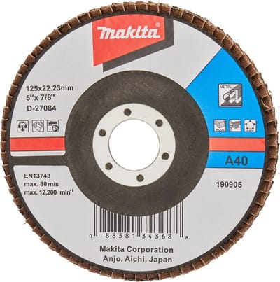 Makita D-27084 D-27084 Lamellenschijf Diameter 125 mm Korrelgrootte (num) 40 Kunststof 1 stuk(s)