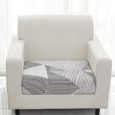 Spandex Sofa Zitkussenhoezen Voor Woonkamer Kussenhoes Hoek Slipcovers Chaise Longue Bank Meubelbeschermer Seat Length 50-65cm white