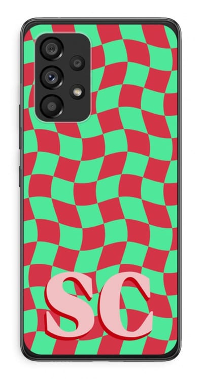 Gepersonaliseerd - Case Company® - Hoesje geschikt voor Samsung Galaxy A53 5G hoesje - Grid Monogram - Soft Cover Telefoonhoesje - Bescherming aan alle Kanten en Schermrand