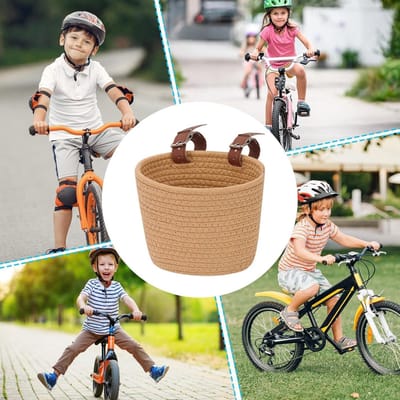 Fietsmand Kinderen - Stuurmand Scooter - Buiten Spelen - Gereedschapsloze Montage - 21 x 16 x 16 cm - Kaki