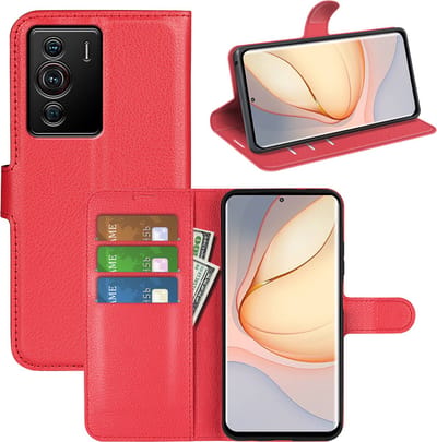 MobyDefend Hoesje - Geschikt voor Sony Xperia 10 IV - Kunstleren Wallet Book Case (Sluiting Voorkant) - Rood