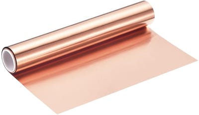 Koperfolie Rol - Metaalfolie Plaat - Bouw Projecten - 999% Puur Koper - 3500 x 150 mm - Koperkleurig