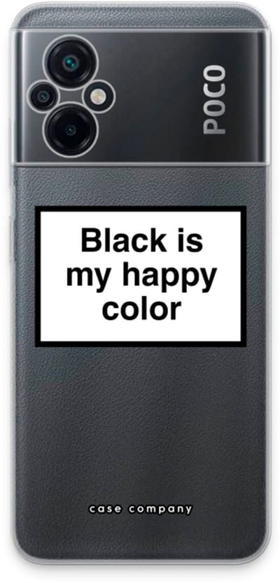 Case Company® - Hoesje geschikt voor Xiaomi Poco M5 hoesje - Black is my happy color - Soft Cover Telefoonhoesje - Bescherming aan alle Kanten en Schermrand