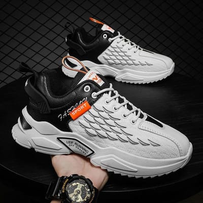 Heren Sport Casual Schoenen Papa Schoenen Herenschoenen Ademende Mesh Schoenen Jeugd Mesh Schoenen Trendy 45 white