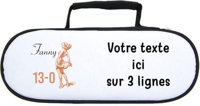 Tas met ballen - Opberg etui - Petanque spelen - Gepersonaliseerde tekst - 23 x 9 x 6 cm - Zwart