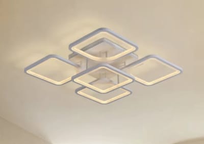 Plafondlamp Vierkanten - Plafonnière - LED Verlichting - Met Afstandsbediening - Met App Bediening - Dimbaar - Wit - 58x58cm