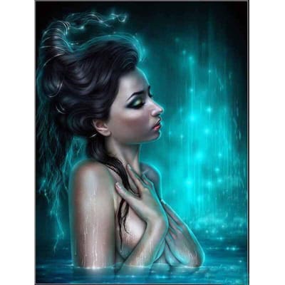Volledige ronde diamant schilderij blauwe sexy schoonheid diamant borduurwerk 20X30CM blue