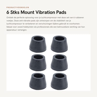 Dailygoods- Vibratiepads 6 Stuks - Rubber Voeten - Antivibratie - Geluidsreductie - Schokdemper - Voorkomt Verschuiving - Rubberen Voetjes