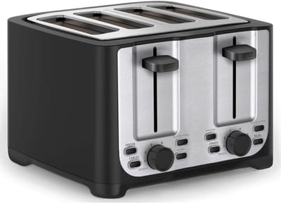 QIN® Tosti Apparaat Broodrooster - Tosti Apparaat - Tosti Broodrooster - Zwart - ‎27cm x 12cm x 19cm