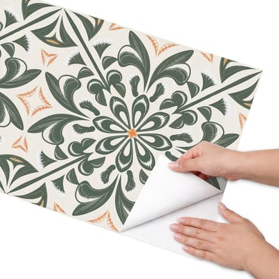 Coloray Meubel Wrap Folie - Groente Meubelfolie - 50x100 cm - Decoratiefolie Retro tegels - Meubel Wrap Folie - Geometrische Meubelfolie - Plakfolie Meubels - Keuken decoratie - Achtergronden en patronen