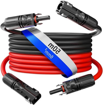 Zonnekabel met Stekkers - PV kabel Verlengsnoer - Zonne-installaties - UV en weerbestendig - 2 x 50 m 6 mm²
