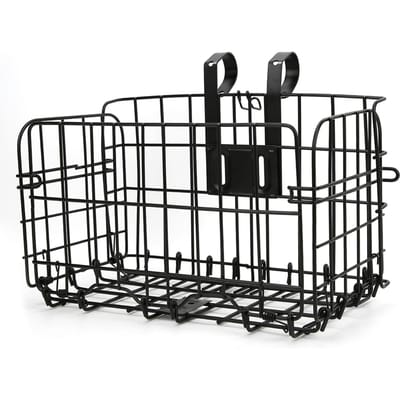 Sterke Zwarte Mountainbike Opvouwbare Voor Mand Opvouwbare Achter Hangende Draadtas FietsaccessoireZwart Verdikken zwart