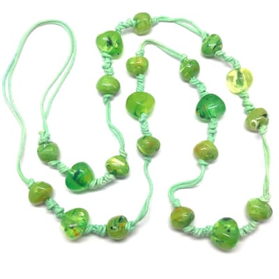 Behave ketting - lange kralen ketting - groen mint - 110 cm
