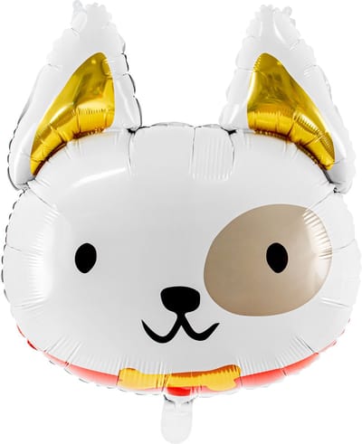 PARTYDECO - Aluminium folieballon hondenkop 56 x 65 cm voor verjaardag