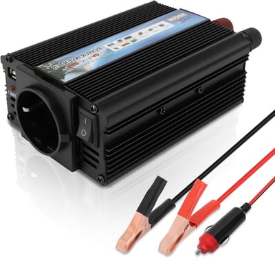 500 Watt Omvormer 12V naar 220V met USB-poorten - Draagbaar en geschikt voor auto, camping - Ideaal voor mobiele telefoons en computers