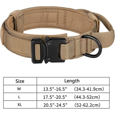 Tactische Hondenhalsband Lijn Set Robuuste Militaire Hondenhalsband Met Handvat En Metalen Gesp Voor Kleine Middelgrote Grote Honden Halsband (as the picture,L)