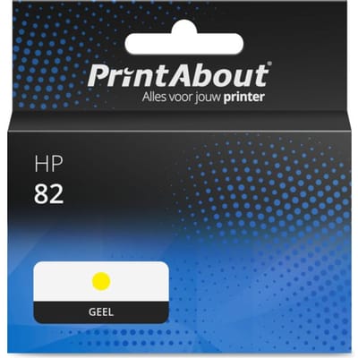 PrintAbout huismerk Inktcartridge 82 (C4913A) Geel Geschikt voor HP