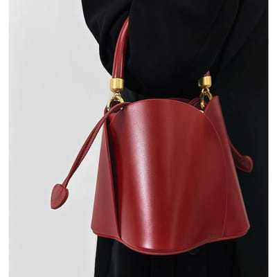 Tas Niche Design Petrel Mand Emmer Tas Rood Bruiloftstas Eenvoudige Cilindrische Handtas Dames Tas rood