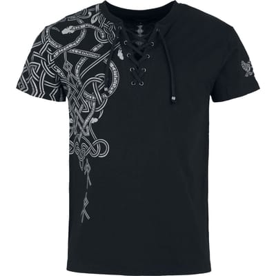 Black Premium by EMP T-shirt - Celtic Snake T-Shirt with Lacing - S tot XXL - voor Mannen - zwart
