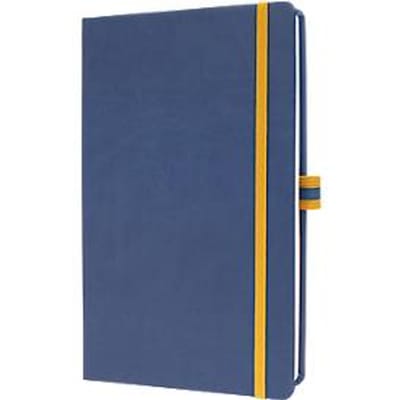 Sigel notitieboek Linescape, 176 pagina's, DIN A5, 80 g/m², vierkant, elastiek, 2-kleurige pennenlus, blauw/geel