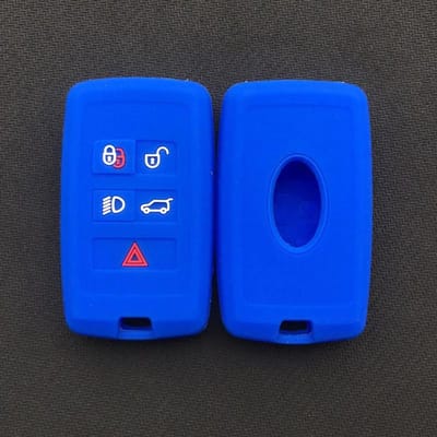 2018 siliconen autosleutelhoesje beschermhoes voor Land Rover Range Rover SPORT Evoque Discovery Discovery 5 5-knops sleutel blauw