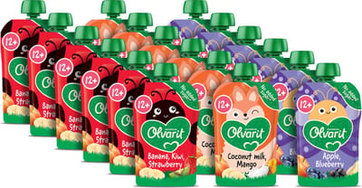 Olvarit Variatiemenu Knijpfruit 12+ Maanden - 3 smaken - 18 x 100g
