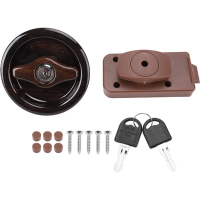 RV Badkamer Deurslot Ronde Knop met Sleutel Waterdichting Privacy Deurknop voor Camper Kamperen black