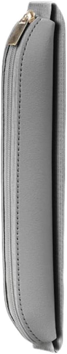 Pennenetui Leren Etui - Pennenhoes Beschermhoes - Pen Beschermen - Met Riem - 25x190mm - Grijs
