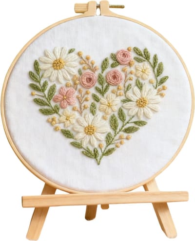 Untamed - PREMIUM Borduurpakket voor volwassenen – DIY decoratie – Creatieve borduurset – Borduren - Bloemen - Floral Heart