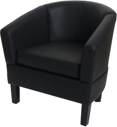 Loungefauteuil MCW-O17, fauteuil, clubfauteuil, cocktailfauteuil, MVG-gecertificeerd kunstleer ~ zwart
