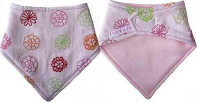 Toetie & Zo Handgemaakte Slabber Pink Flowers - Slabbetje - Slab - Bandana - Spuugdoek - Baby - Kraamkado - Roze