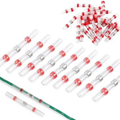 Soldeerverbinders met krimpkous, waterdicht, krimpverbinders, waterdichte kabelverbinders, krimpkous met soldeertin, soldeerverbinders, autoset voor auto-elektronica, 0,5-1,0 mm², 120 stuks