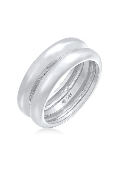 Elli PREMIUM - Ring - Dames Band Gewelfd Basis Trend in 925 Sterling Zilver -