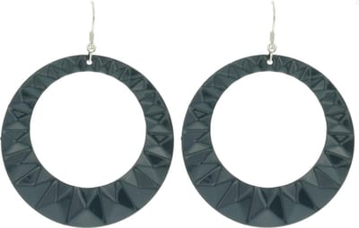 Behave - Oorhangers Dames - Grote Rond Oorbellen - Grijs - Diameter 6 cm