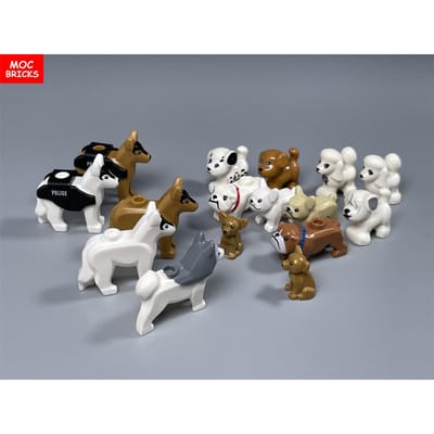 Briques MOC Série Petit Chien Chihuahua Bouledogue Français Caniche Blocs de Construction Assemblés Jouets pour Enfants Poupée