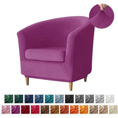 Split Velvet Club Tub Fauteuils Stoelhoezen Stretch Effen Kleur Sofa Hoes Sofa Bankhoes Voor Bar Met Zittinghoes