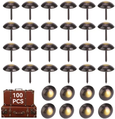 Dailygoody - Bekleding Kopspijkers - Decoratieve Nagels - Retro Ronde Kop - Brons - Meubels Nagels - Geschikt voor Sofa - 100 Stuks