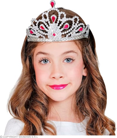 Widmann - Koning Prins & Adel Kostuum - Koninklijke Hoogheid Masha IJdel Van Adel Tiara - Zilver - Carnavalskleding - Verkleedkleding