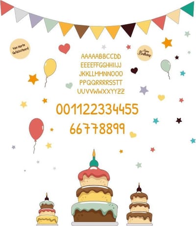 Raamsticker verjaardag - Medium Set - Herbruikbare Birthday Sticker - Kind