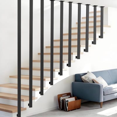 Trap Leuning - Binnen Trappen - Veiligheid Ondersteuning - Hoogwaardig Smeedijzer - 200 cm - Zwart