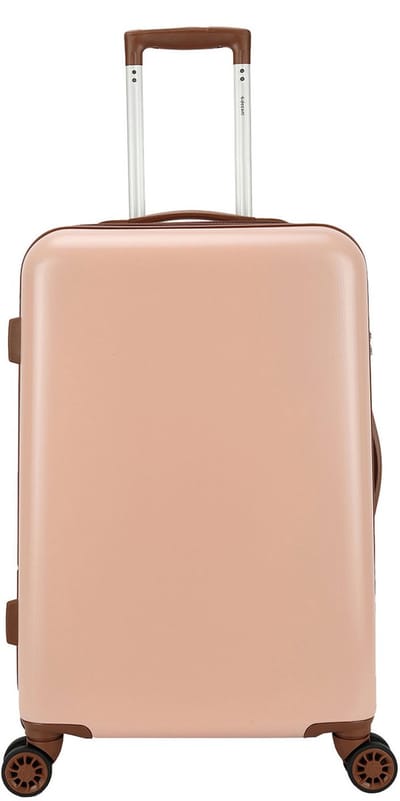 Decent RETRO Middelmaat koffer 66x42x26 – Reiskoffer met wielen - Lichtgewicht koffer – Reiskoffer midden - Veilig TSA Cijferslot – Pink