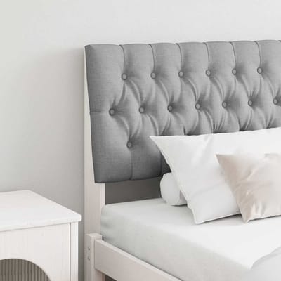 vidaXL - Gestoffeerd - hoofdbord - Lichtgrijs - 180 - cm - Massief - grenenhout