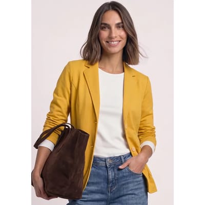 Eenvoudige blazer in effen kleur