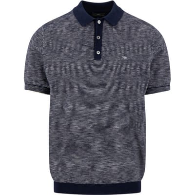 Fynch Hatton - Polo Korte mouw - Heren - L - Blauw - Katoen - 1603-704