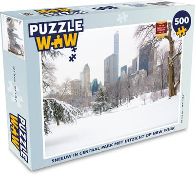 Puzzel Sneeuw in Central Park met uitzicht op New York - Legpuzzel - Puzzel 500 stukjes